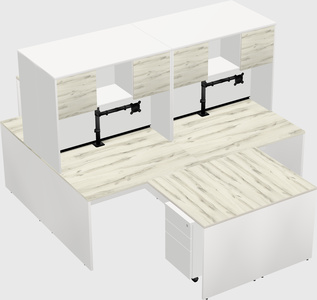 Quad l-shaped office desks