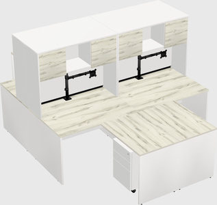 Quad l-shaped office desks