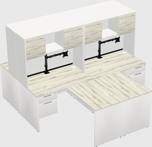Quad l-shaped office desks
