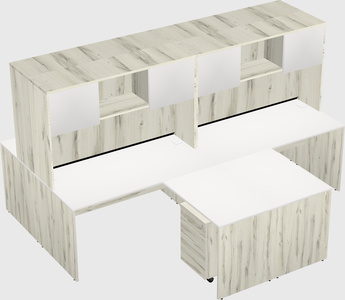 Quad l-shaped office desks
