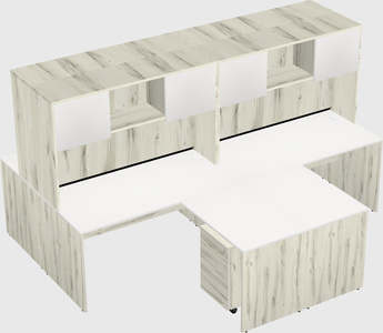 Quad l-shaped office desks