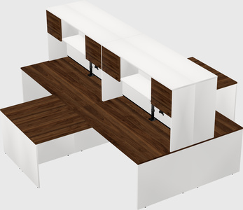 Quad l-shaped office desks