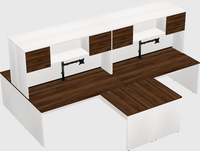 Quad l-shaped office desks