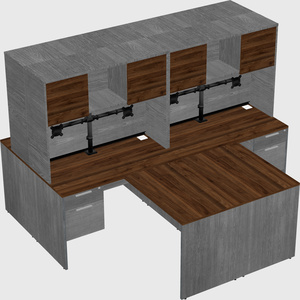 Quad l-shaped office desks