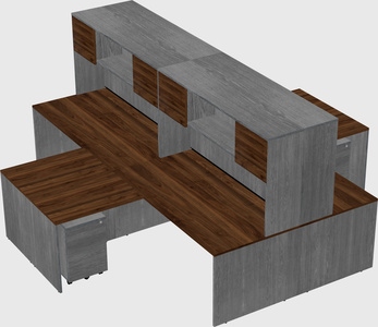 Quad l-shaped office desks