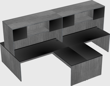 Quad l-shaped office desks