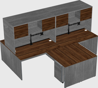Quad l-shaped office desks