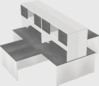 Quad l-shaped office desks