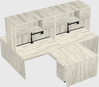 Quad l-shaped office desks