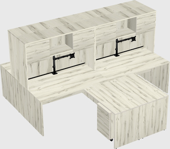 Quad l-shaped office desks