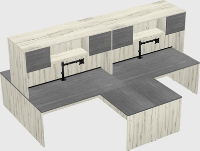 Quad l-shaped office desks