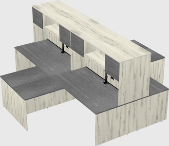 Quad l-shaped office desks