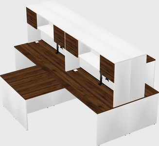 Quad l-shaped office desks