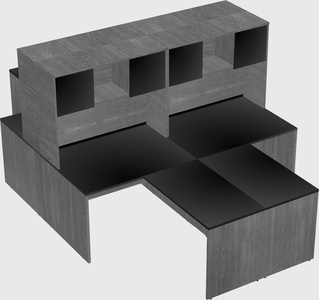 Quad l-shaped office desks