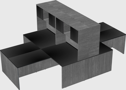 Quad l-shaped office desks