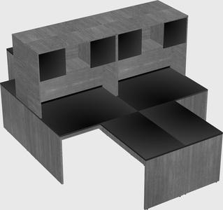 Quad l-shaped office desks