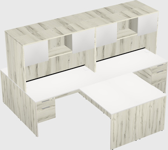 Quad l-shaped office desks