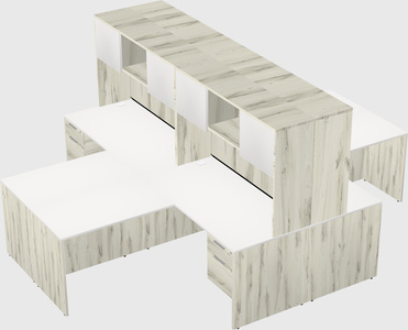 Quad l-shaped office desks