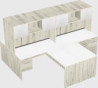 Quad l-shaped office desks