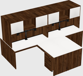 Quad l-shaped office desks