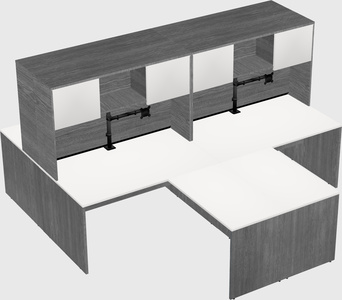 Quad l-shaped office desks