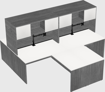 Quad l-shaped office desks