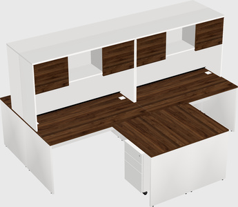 Quad l-shaped office desks