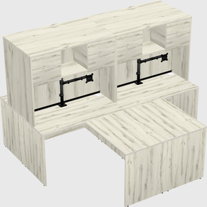 Quad l-shaped office desks