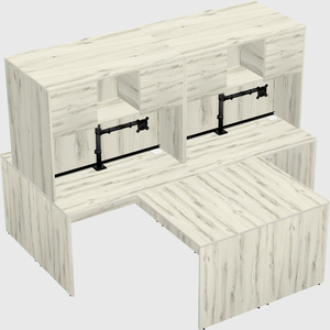 Quad l-shaped office desks