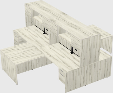 Quad l-shaped office desks