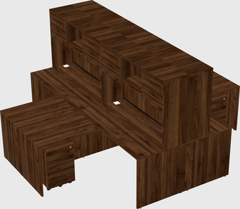 Quad l-shaped office desks