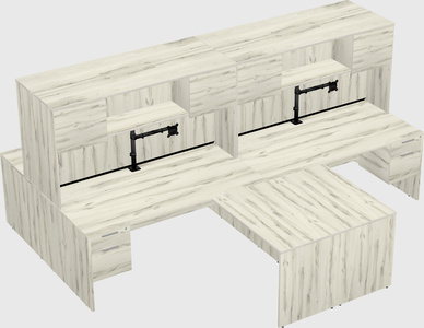 Quad l-shaped office desks