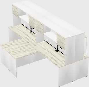Quad l-shaped office desks