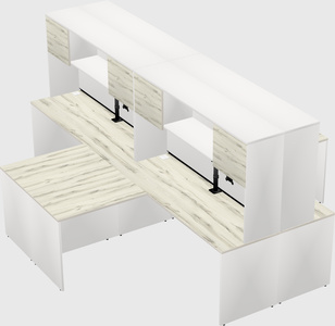 Quad l-shaped office desks