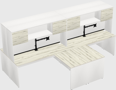 Quad l-shaped office desks