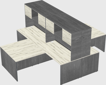 Quad l-shaped office desks