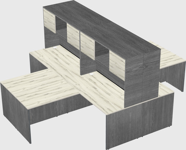 Quad l-shaped office desks
