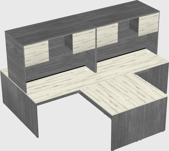 Quad l-shaped office desks