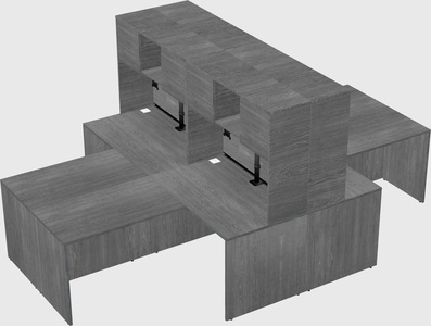 Quad l-shaped office desks