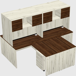 Quad l-shaped office desks