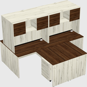Quad l-shaped office desks