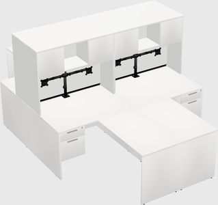 Quad l-shaped office desks