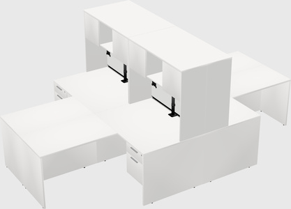 Quad l-shaped office desks