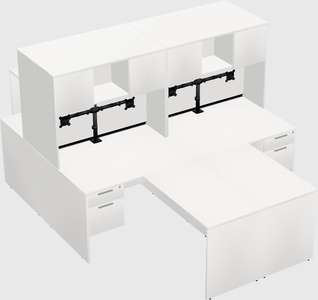 Quad l-shaped office desks