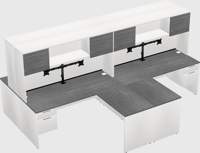 Quad l-shaped office desks