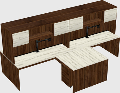 Quad l-shaped office desks