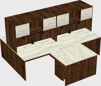 Quad l-shaped office desks