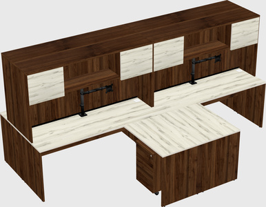 Quad l-shaped office desks