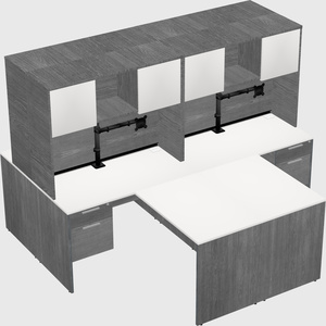 Quad l-shaped office desks