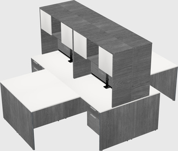 Quad l-shaped office desks